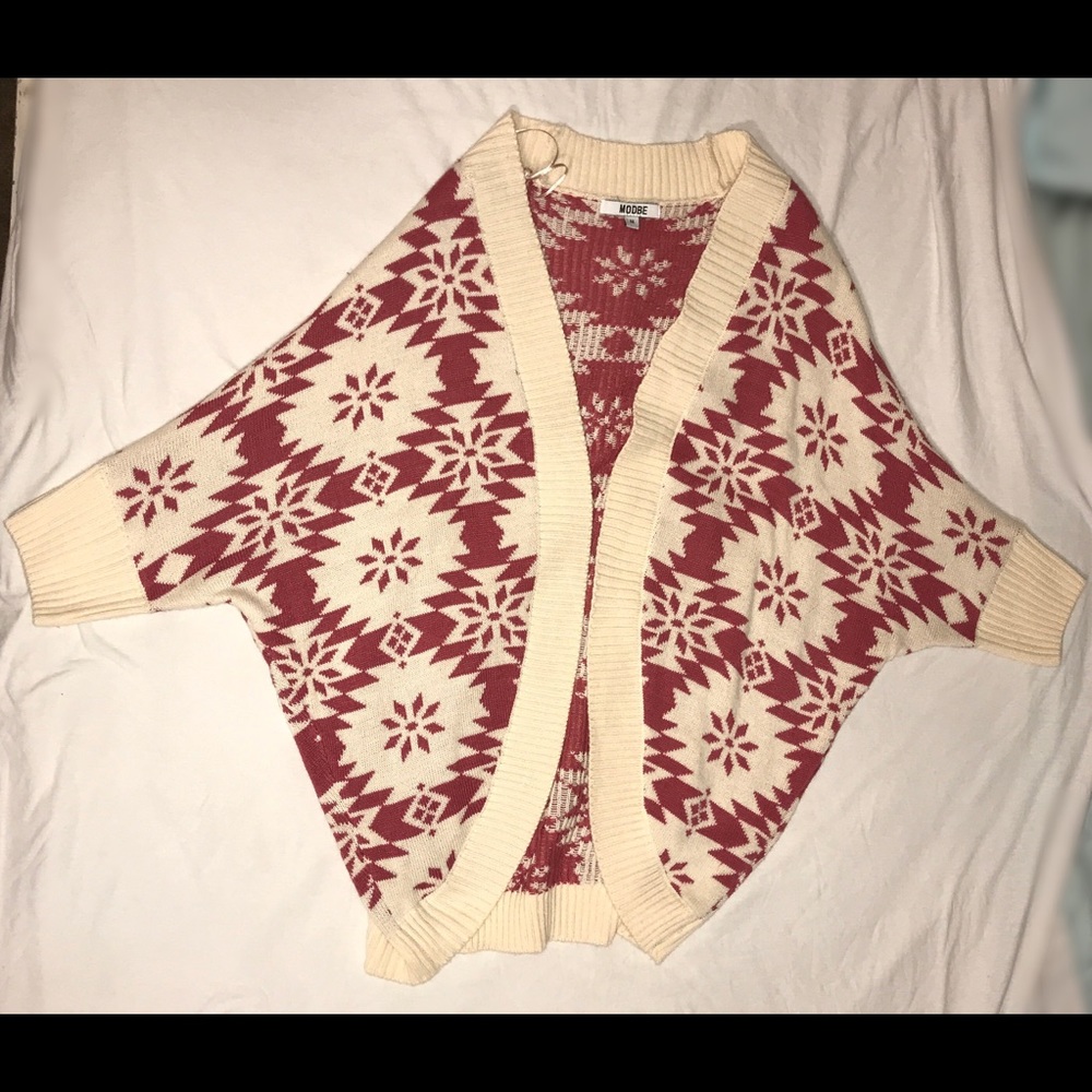 Cream/pink floral shawl